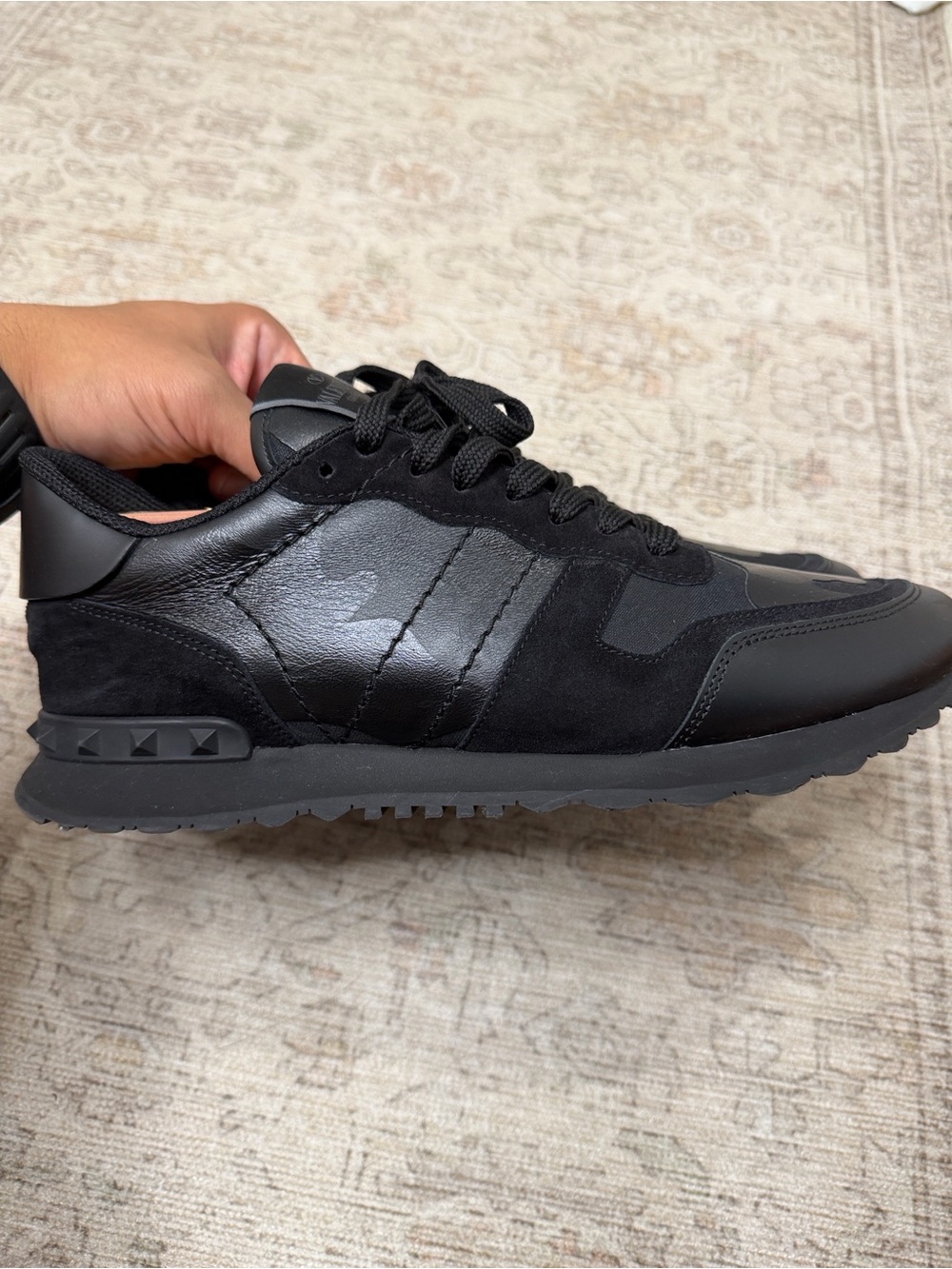Valentino Garavani Black Men's Leather & Suede Sneaker